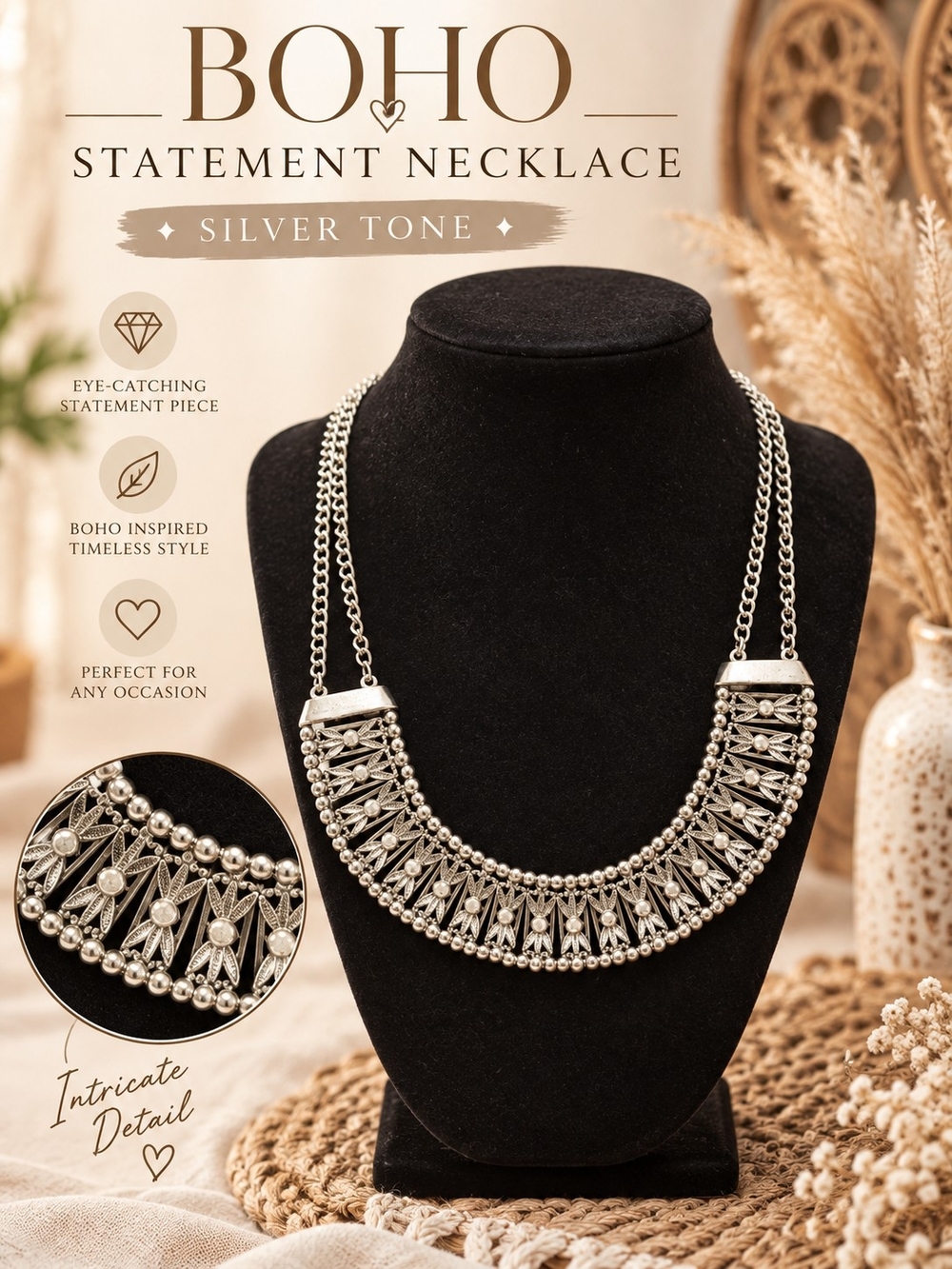 Lane Bryant Silver-Tone Boho Statement Necklace